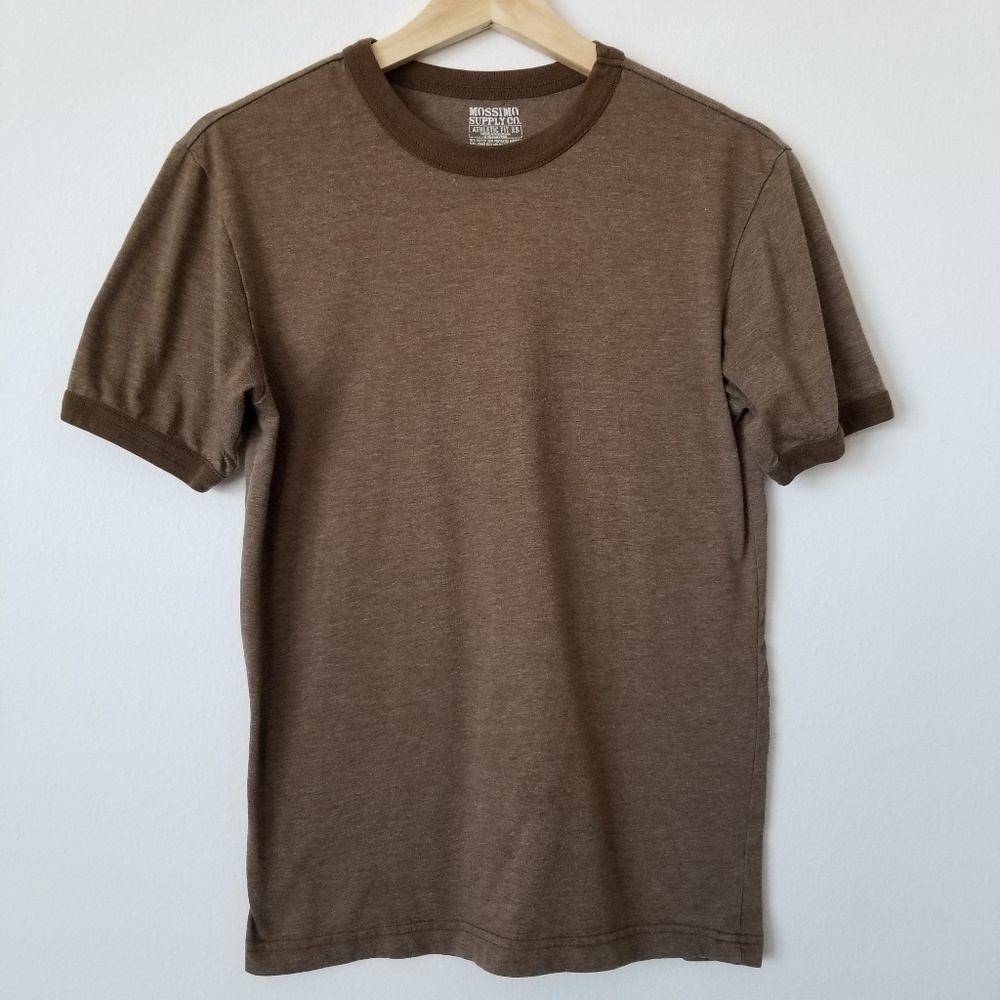 Vintage Style Brown Ringer Tee